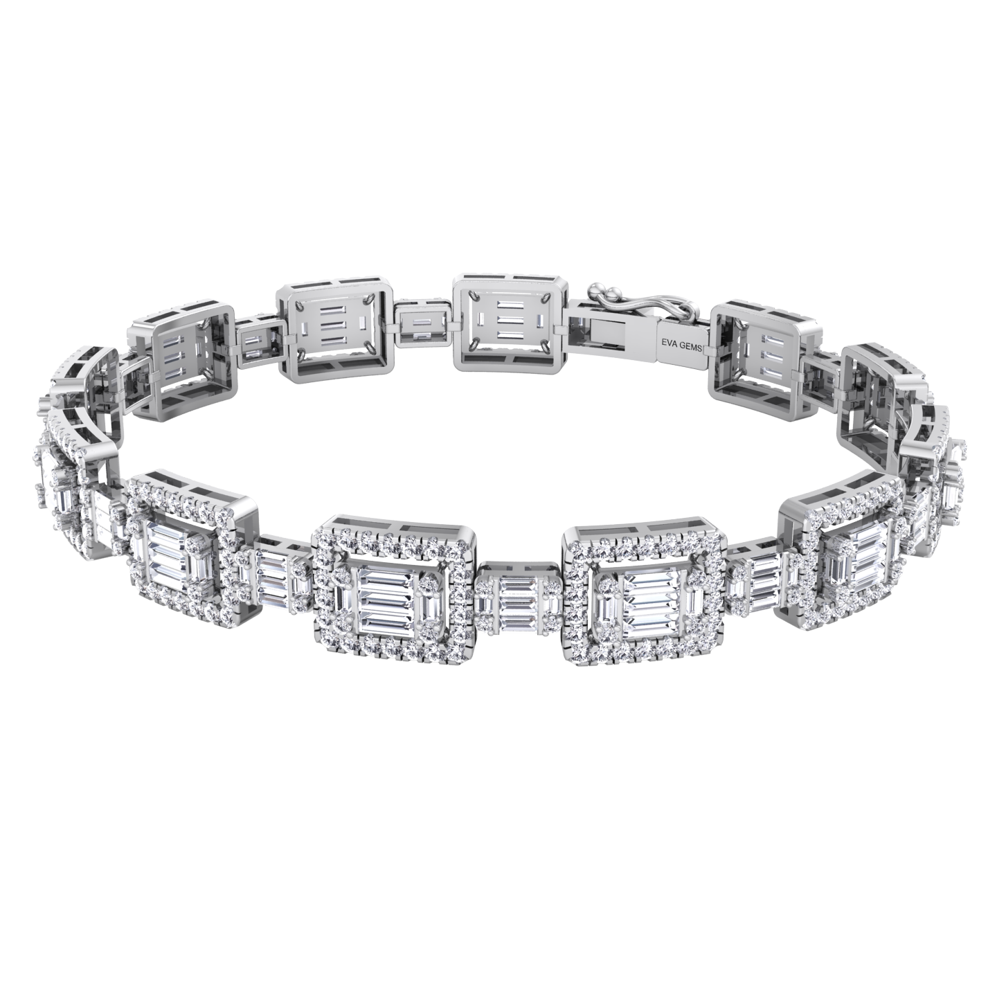Luxury baguette diamond bracelet Dubai